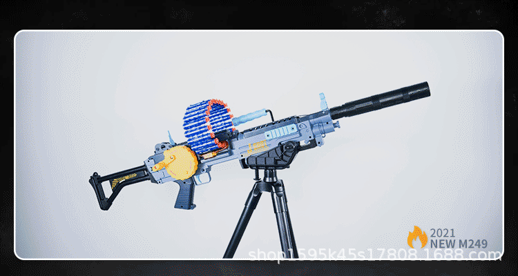 坚峰m249大菠萝重机枪玩具枪小男孩加特林机关电动连发软弹枪仿真