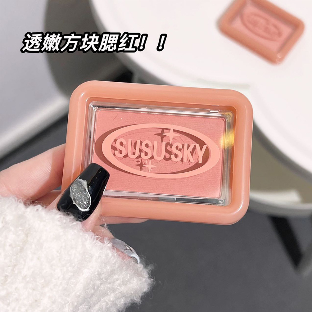 Susu Sky Transparent and Tender Square Blush Pink Fine Natural and Clear Rouge Matte White Makeup Female Cheap