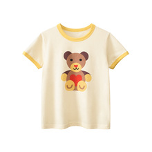 27home外贸童装夏季新款 儿童短袖T恤女宝宝衣服卡通小熊一件代发