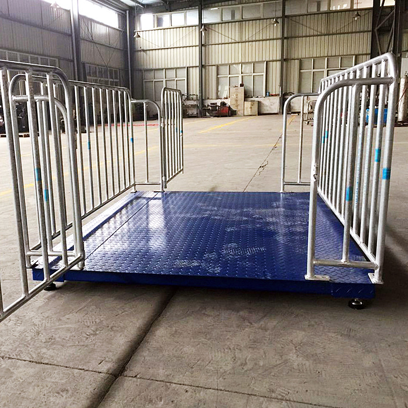 电子地磅秤智能畜牧称重系统 1-3吨带围栏自动称牛小地磅秤畜牧秤
