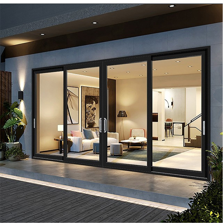 佛山非断桥重型推拉门 钢化玻璃 阳台商铺隔断铝合金玻璃移门