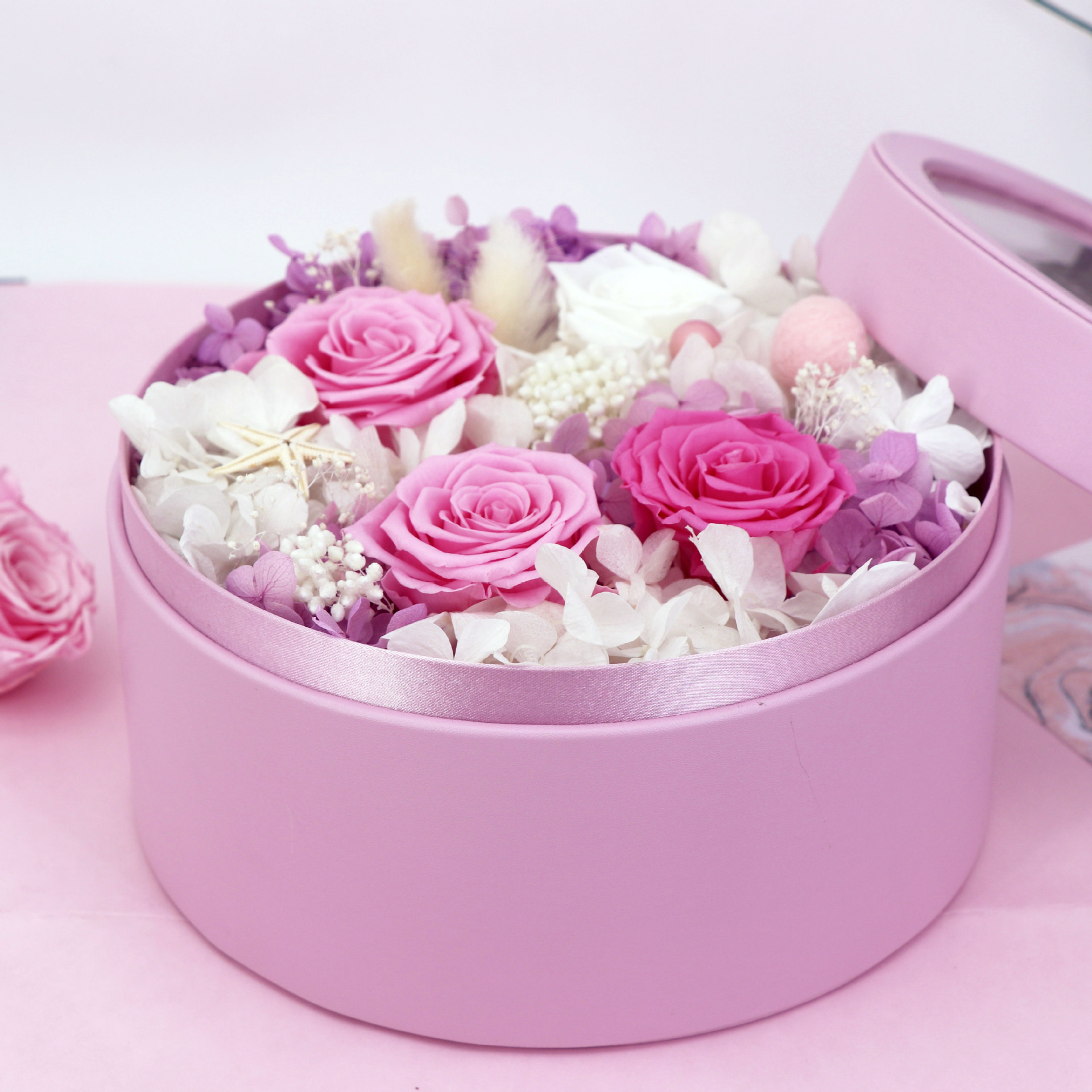 七夕情人节生日礼物永生花花筒礼品盒结婚伴手玫瑰花花盒套装礼盒