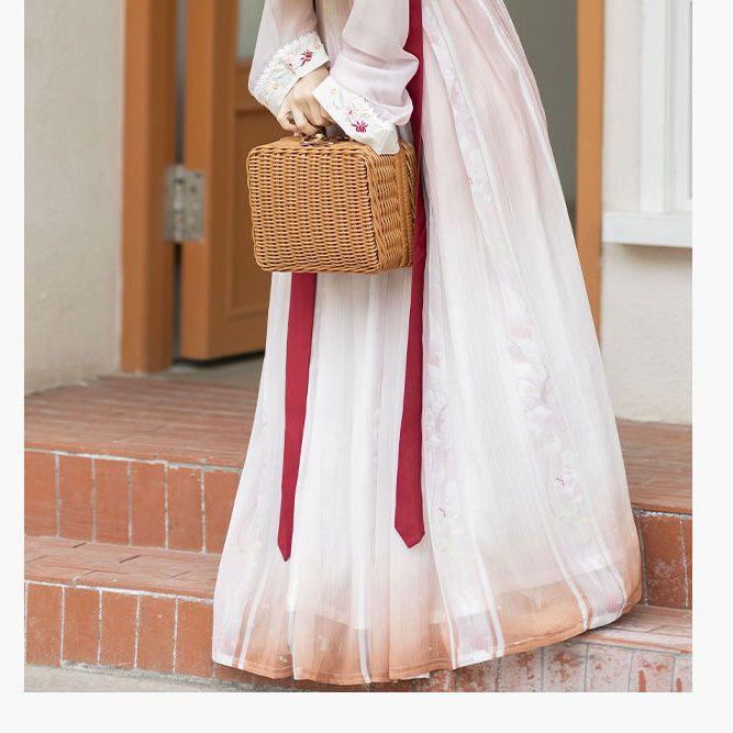 Yuanshan E-Dai Adult Hanfu 2023 New Mu Qingsi Tang Beizi Pleated Skirt Female Improved Daily Elegant Fairy