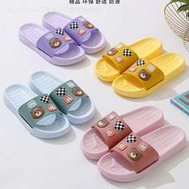 足精灵女拖夏季新款情侣拖女士家居拖鞋滴塑入耳防滑耐磨女一字拖