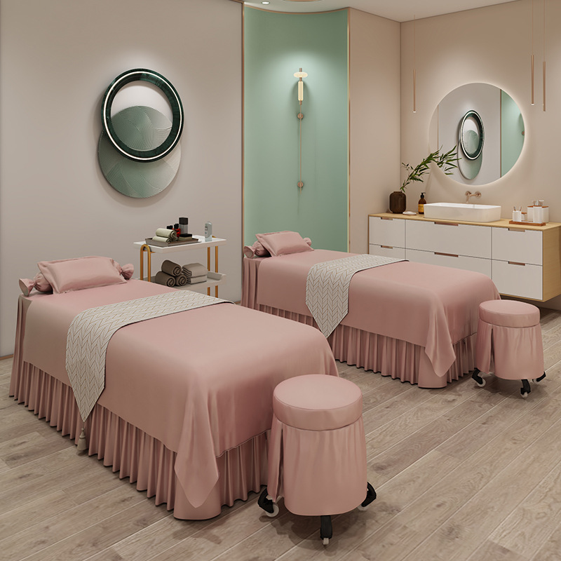网红新款美容床套批发床罩柔光棉轻奢按摩床套粉色四季通用-阿里巴巴
