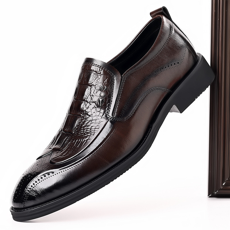 英伦正装潮流休闲时尚男鞋秋季透气男士皮鞋宴会礼服商务正装婚鞋