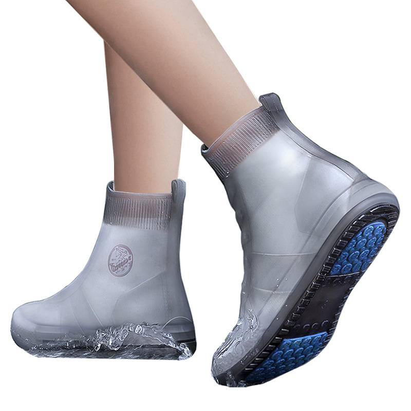 Shoe Cover Wholesale Silicone Rain Boots Waterproof Shoe Cover Children's Outdoor Rain Boots for Rainy Days High-Top Thickened Non-Slip Men and Women