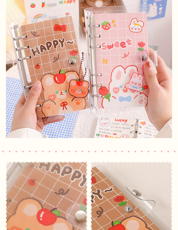 可爱少女手账本套装素材女生网红高颜值本子笔记本活页可拆手帐本