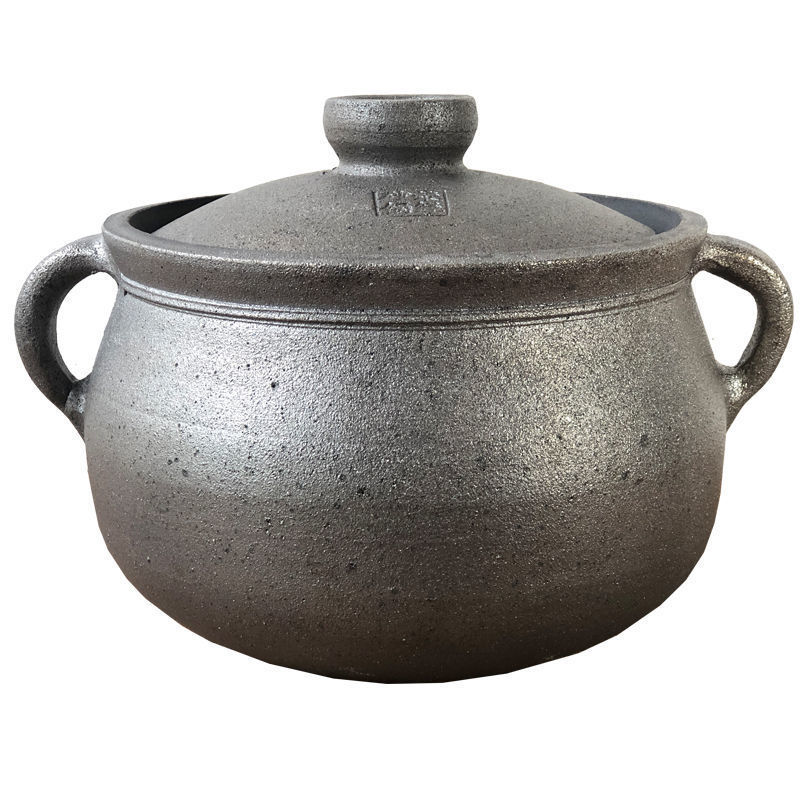 四川雅安荥经黑砂锅炖锅家用燃气明火老式传统无釉无涂层炖肉瓦罐