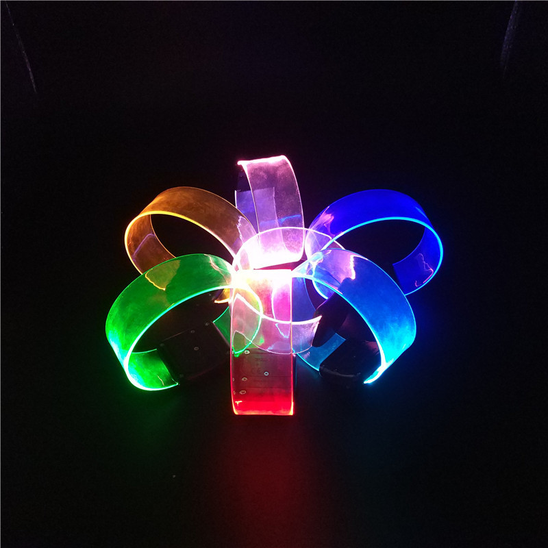 磁吸发光手环 演唱会音乐节气氛用品led手环七彩闪光透明荧光手环