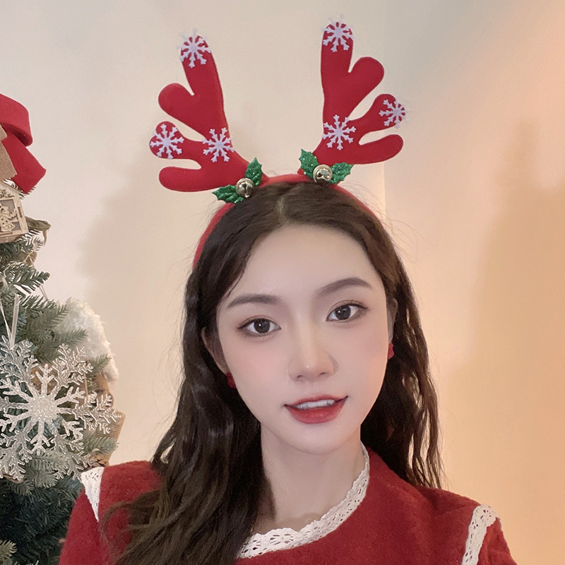 Christmas Headband 2022 New Online Red Big Bow Headband Female Wholesale Hairpin Children's Holiday Small Gift