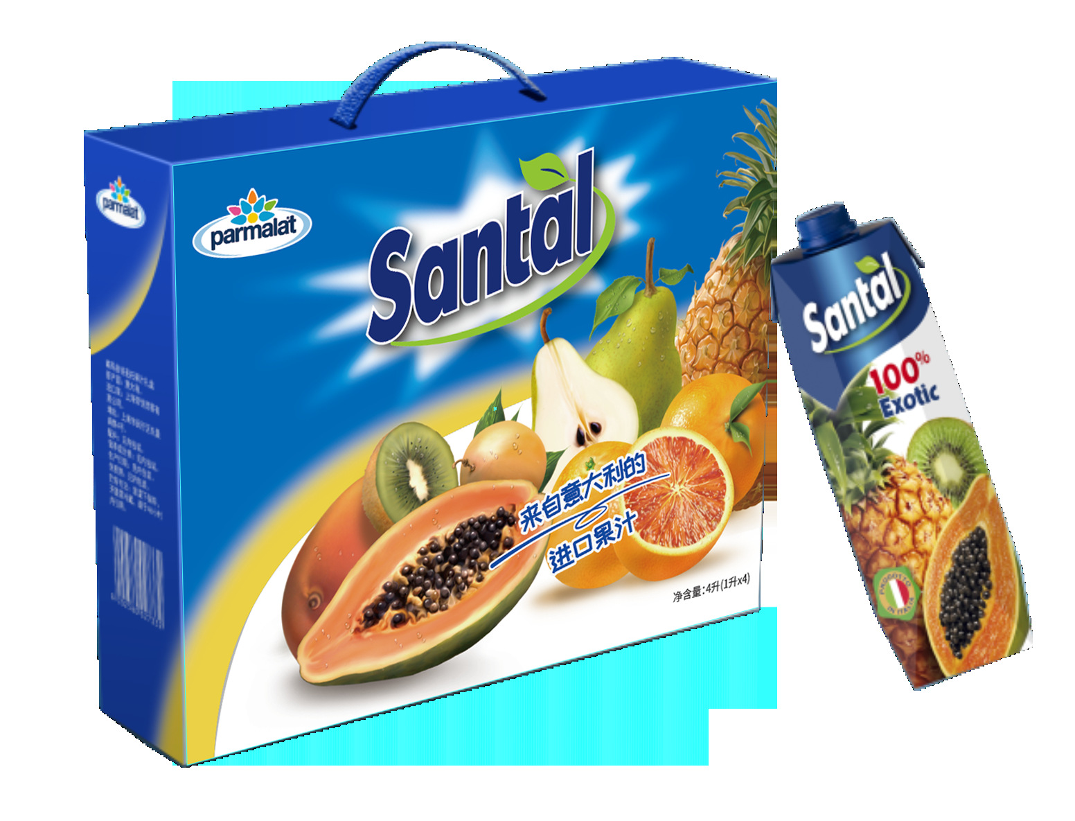 帕玛拉特 圣托/圣涛果汁意大利进口百分百果汁礼盒 送礼福利