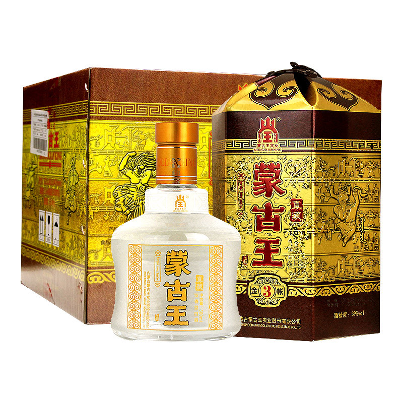 蒙古王酒39度金帐3浓香型内蒙古特产草原白酒纯粮食酒整箱礼盒装