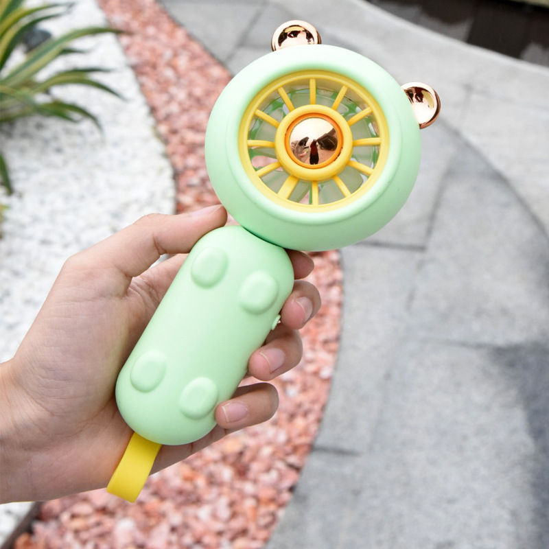 2025 new cute bear folding little fan usb charging summer portable pocket mini fan gift