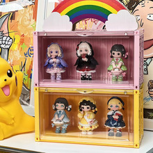 公仔发光展示柜泡泡玛特集装箱展示收纳盒娃娃手办玩具防尘罩盲盒