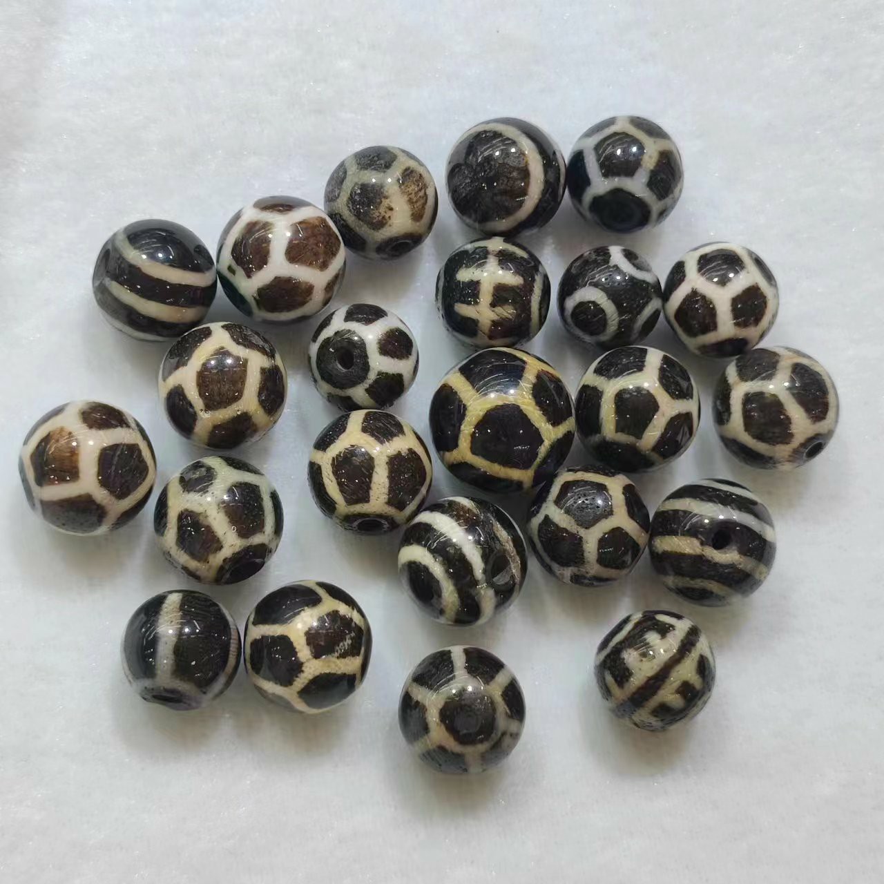 邦提克玉化木龟甲鬼眼图腾圆珠西亚古珠diy项链手链配珠12