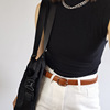 2022 new pattern PU Belt Simplicity Round buckle decorate Jeans shirt Versatile ins belt Korean Edition