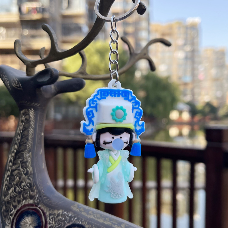 5011# National Fashion and Zicheng Say Bubble Blowing Doll Keychain Classic Ancient Characters Doll Pendant Small Gifts