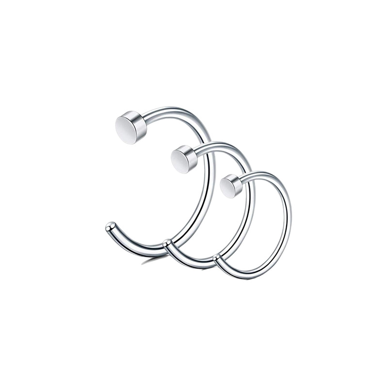 American Style Trend European and American Fashion Stainless Steel Nose Ring Titanium Steel Fake Nose Ring Type C Nose Stud Piercing Jewelry Large Quantity in Stock