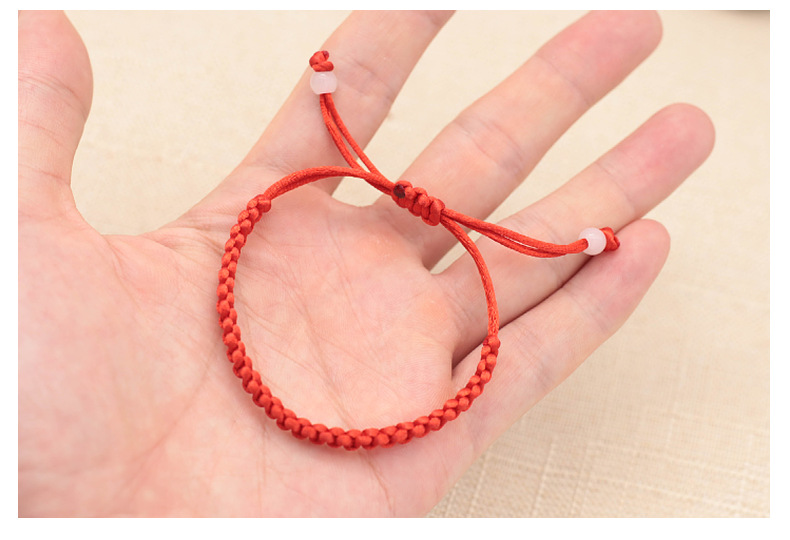 简约本命年手工编织平结红绳手链可调节抽拉情侣手绳手饰赠品批发