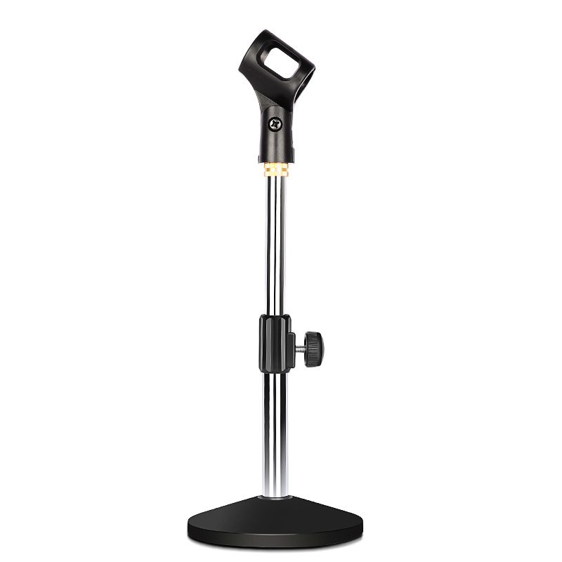 厂家直供 全金属底座电镀桌面可升降演讲会议麦克风台式话筒支架