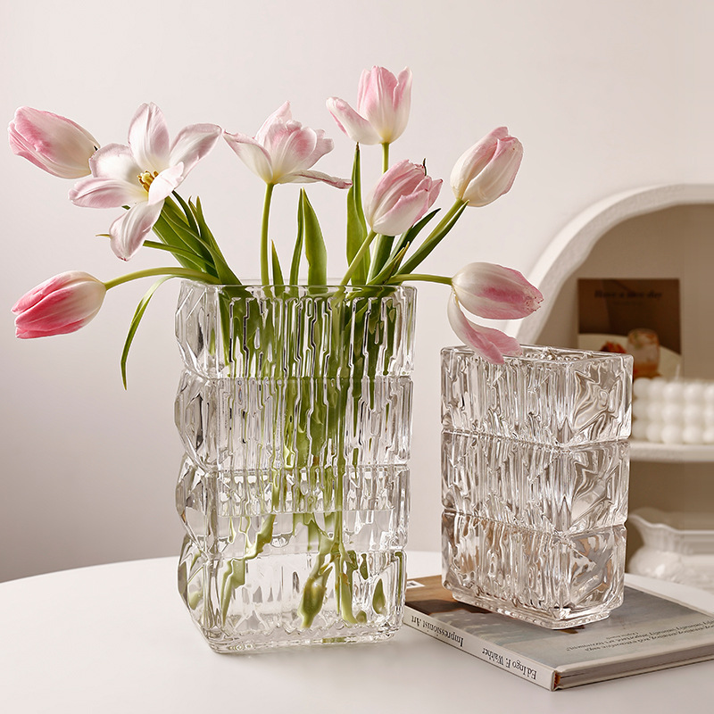 Beihanmei Modern Simple Vase Decoration Living Room Flower Arrangement Glass Transparent Hydroponic Flowers High-Grade Flower Ware Wholesale