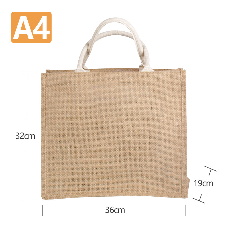 Sack Custom Logo Linen Handbag Shopping Bag Linen Bag MUJI Jute Bag Custom