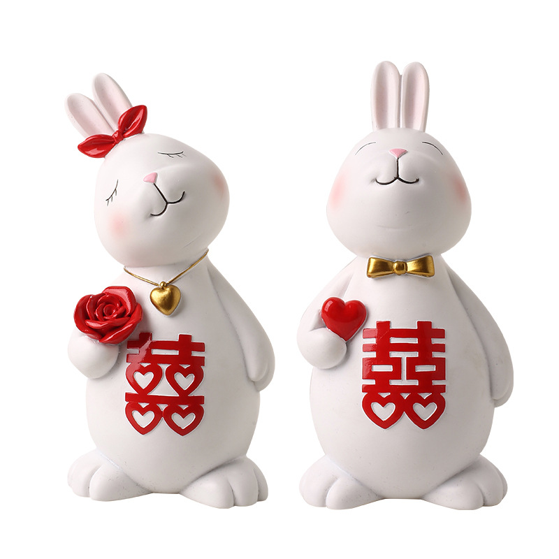 Beihanmei Creative Couple Rabbit Decoration Wedding Home Decoration Gift for New Couple Marriage Engagement Gift