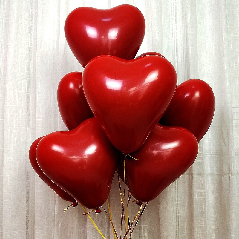 创意石榴红套球ins网红双层石榴红心形气球12寸2.2克加厚双层心形-阿