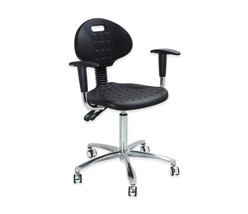 背靠椅带脚轮pu 防静电工业椅办公椅子 带升降扶手实验椅