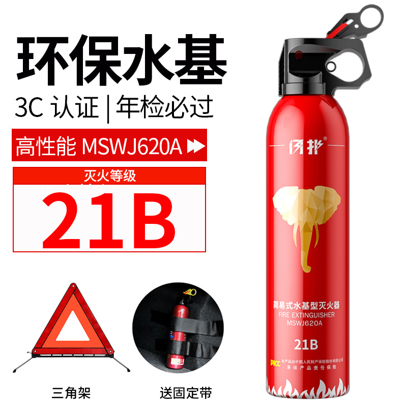 Vehicle-Mounted Water-Based Fire Extinguisher for Car Household Store Annual Inspection Private Car Small Portable Fire Fighting Equipment Special