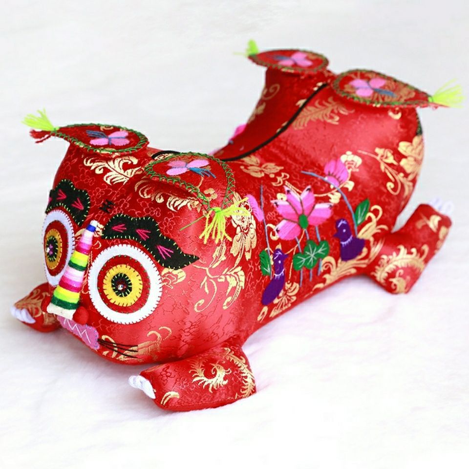 老虎枕头宝宝婴儿压惊传统纯手工布老虎民间工艺品满月布艺