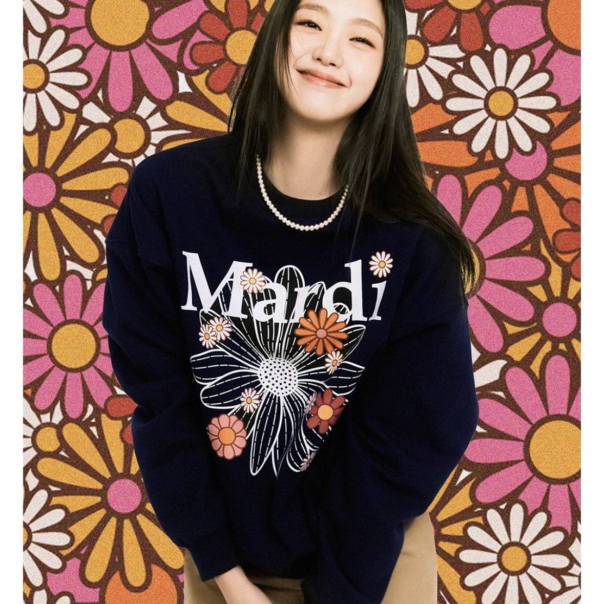 mardimercredi金高银同款潮牌卫衣女经典小雏菊花朵字母长袖上衣