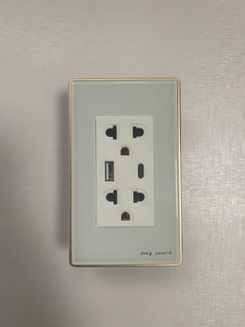 美标泰 越 南美标插座 铝框钢化玻璃 20w快充teyp -c 和usb接口