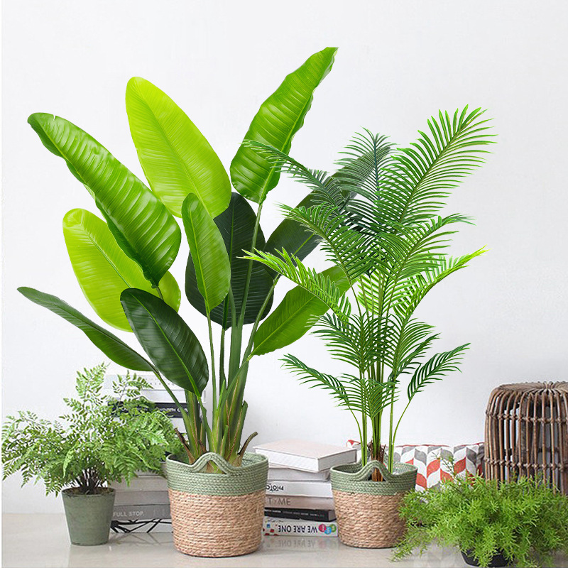 artificial flower artificial plant Artificial Tree Loose Tail Sunflower Blue Flower Pot Indoor Decoration Artificial Flower Banana Fake Green Plant