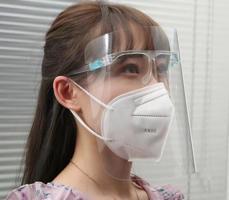 厂家批发防护面罩塑料眼镜架现货防飞沫高清面屏防雾隔离透明面罩