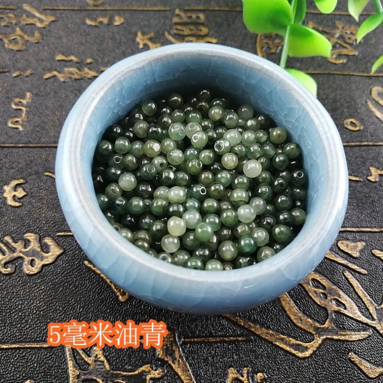 翡翠散珠a货玉珠子三彩油青珠天然缅甸冰种diy项链手链圆珠-阿里巴巴