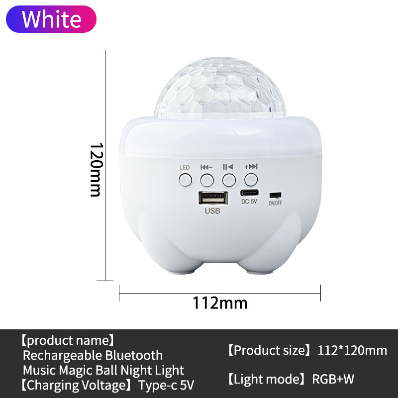 English Version Bluetooth Speaker Magic Ball Light Mini Card Projection Lamp Led Small Night Lamp Usb Speaker Crystal Ball