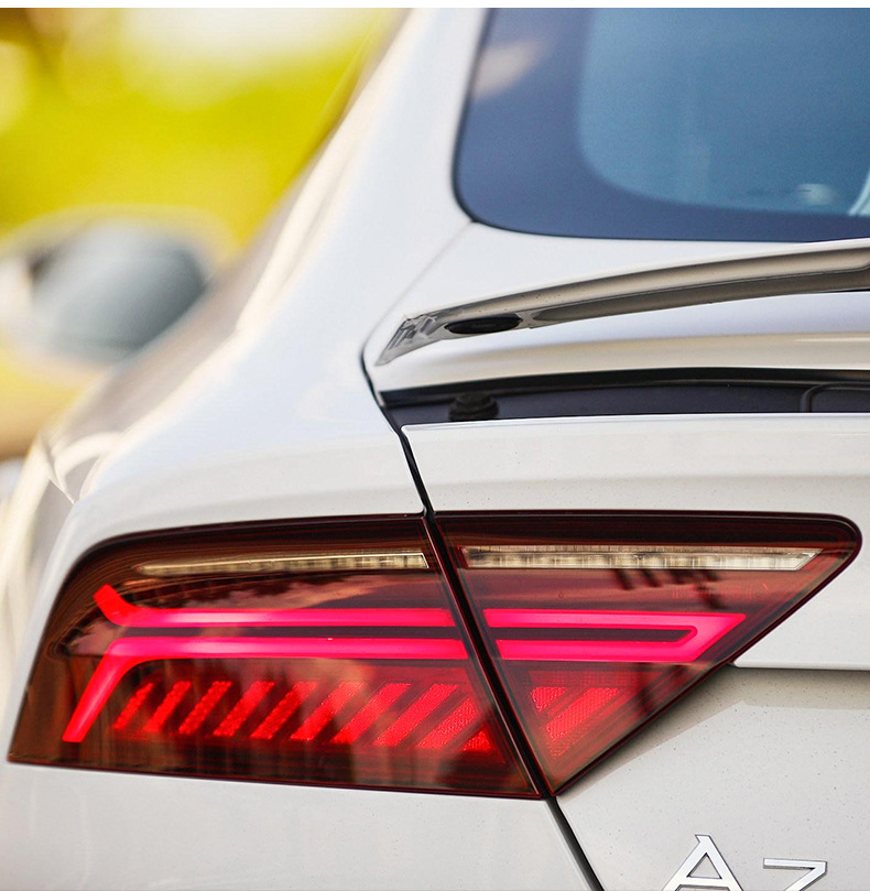 适用于12-18款奥迪a7尾灯总成改装新款led流水尾灯老款a7流光转向