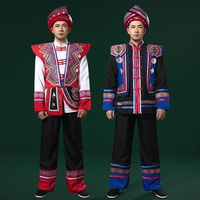 少数民族服装男贵州苗族彝族侗族云南白族土家族瑶族舞台演出服饰
