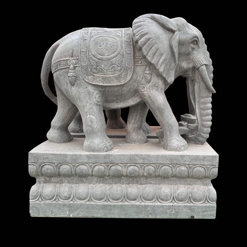 【24小时发货】石雕一对汉白象家用酒店别墅门口石象摆件风水象