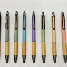 厂家专利批发新款竹套圆珠笔金属按动笔铝杆笔商务礼品笔