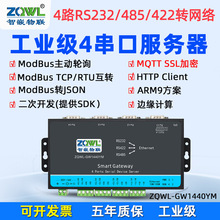 智嵌物联 串口服务器4口422/232/RS485转以太网口Modbus rtu转tcp