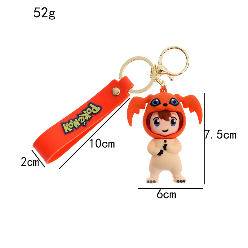 Cartoon Cartoon Digital Baby Girl Silicone Doll Keychain Pendant Couple Bags Car Key Chain Hanging Ornament