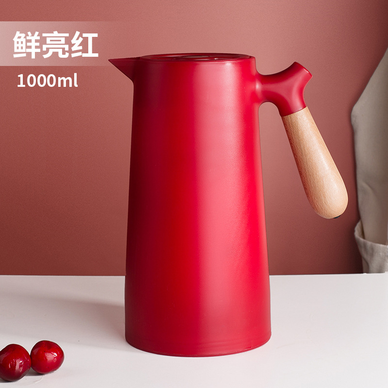 Nordic Thermal Pot Wholesale Wooden Handle Coffee Pot Student Dormitory Thermos Bottle Female Large Capacity Hot Water Bottle Household Thermal Kettle