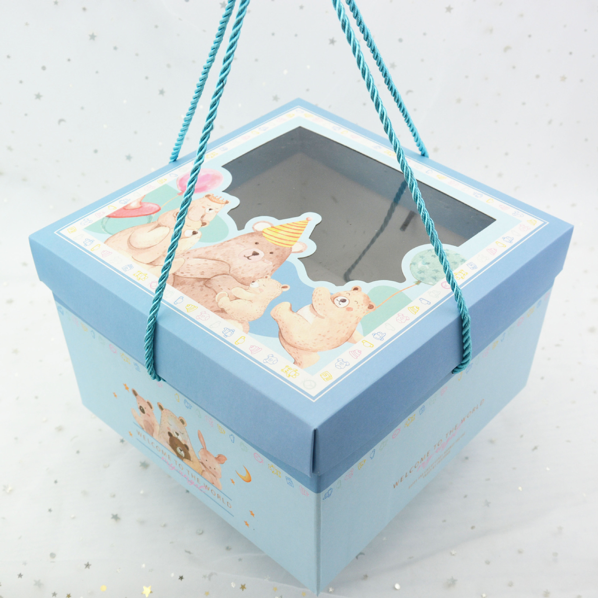 新款创意宝宝宴手提礼盒满月周岁礼品盒六一儿童节生日礼物包装盒