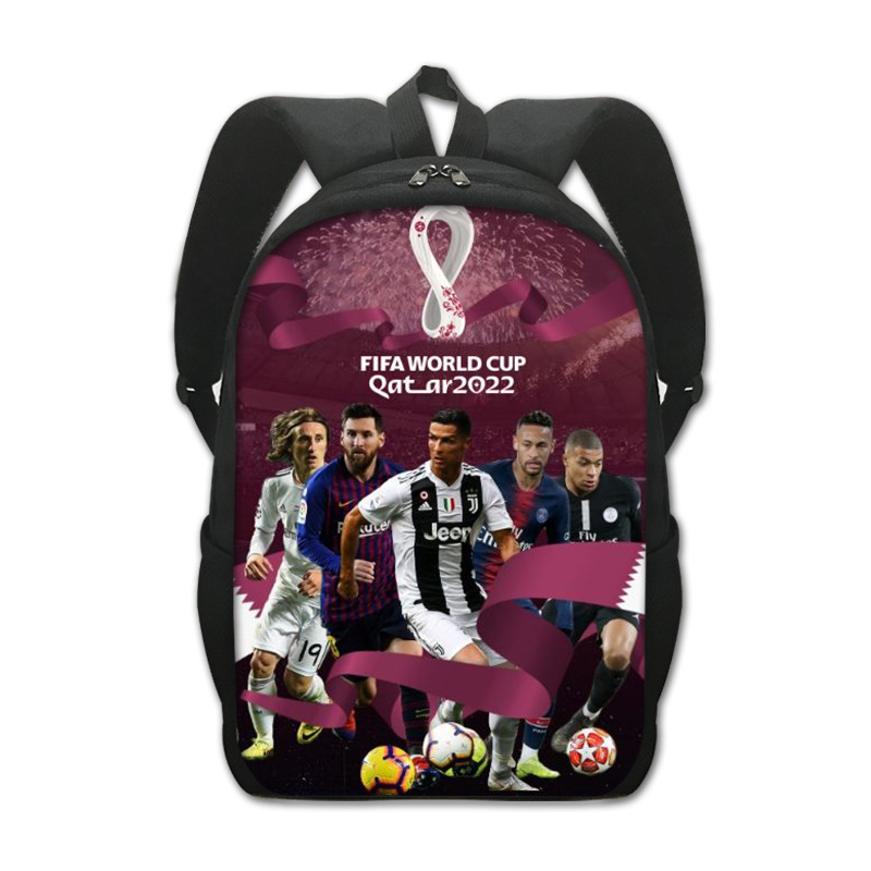 2022 New Qatar World Cup Primary School Student Schoolbag Polyester Creative Comfortable Backpack Children's Computer Bag