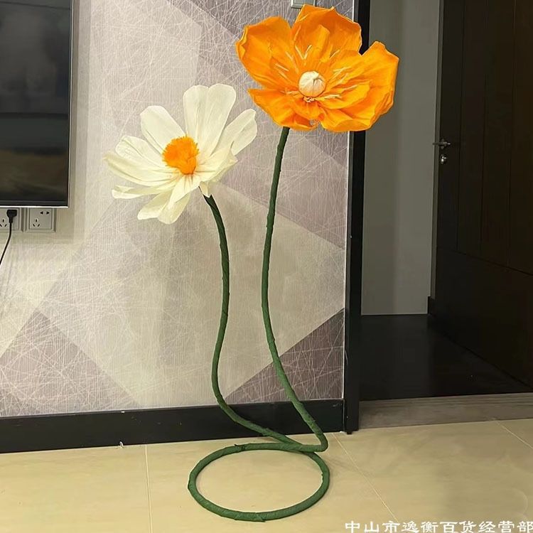 纸艺花支撑花杆铝塑管大号丝网花巨型鸢尾花铃兰风信子花艺支架