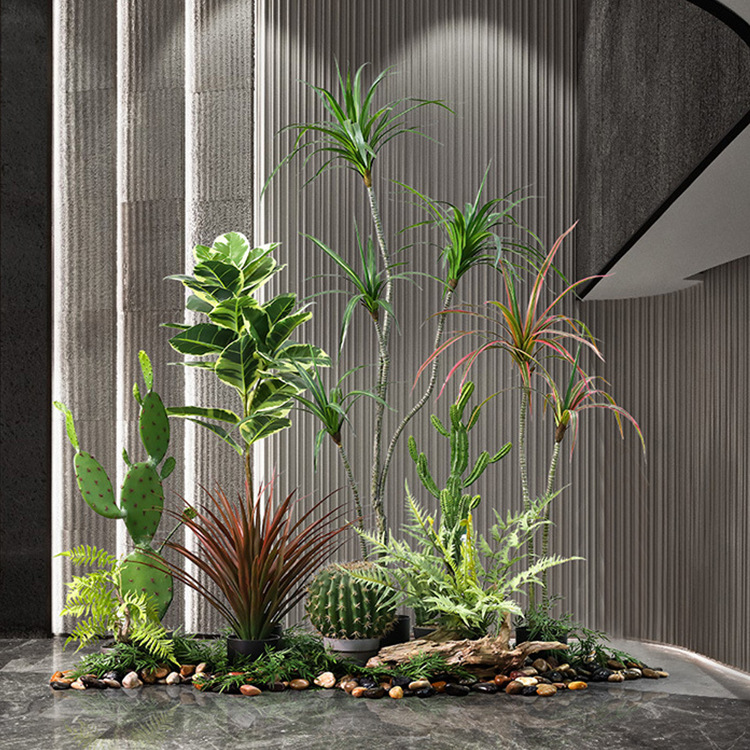 仿真植物造景罗曼组合室内景观商场爸爸橱窗场景落地绿植盆景装饰