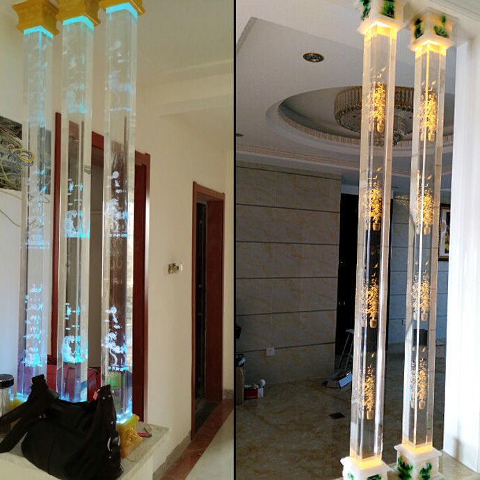 彩色发光水晶灯柱屏风玻璃气泡灯柱家装隔断墙玄关装饰夜场气氛灯
